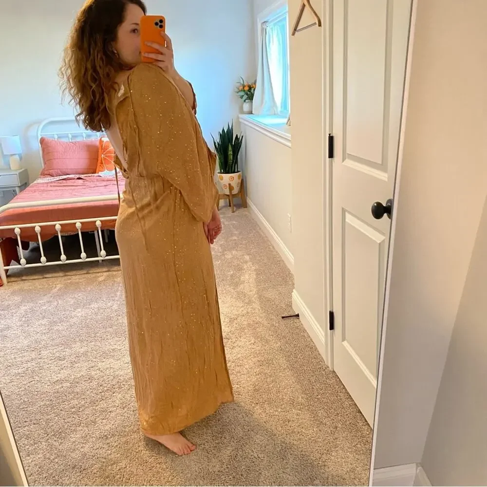 NWT Sundress Bronze Sequin Sexy Maxi Dress XS/S